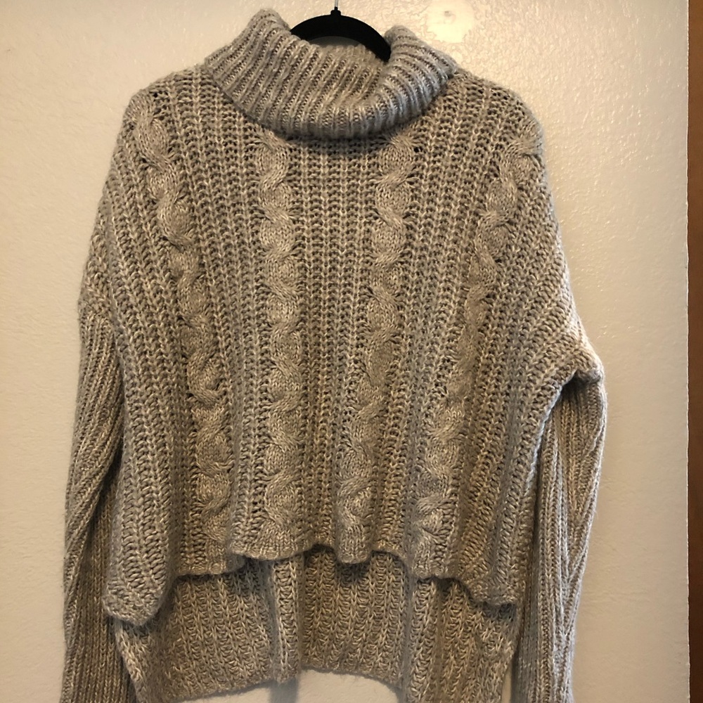 Cozy high-low turtleneck sweater